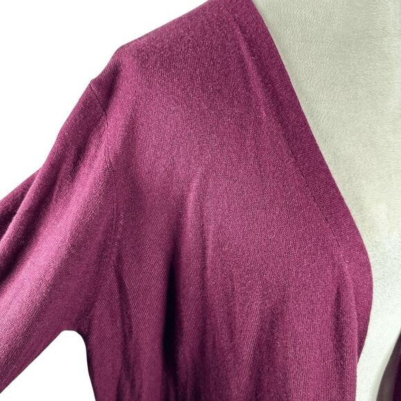 Chicos Red Wine Open Cardigan Long Length Touch of Cashmere Size 3 = XL NEW - Picture 10 of 10